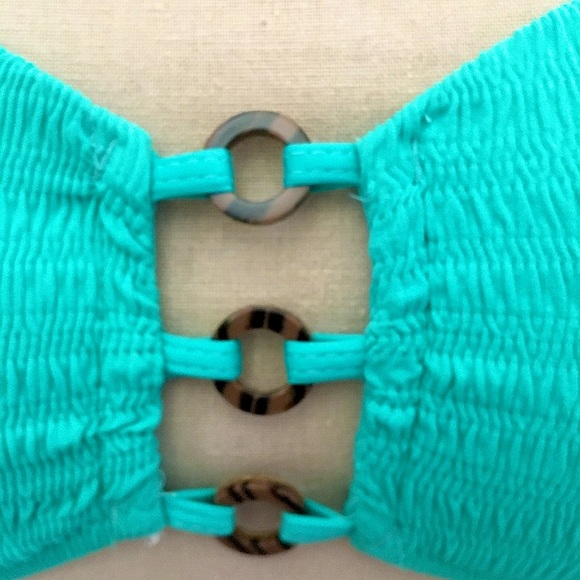 NWT TRINA TURK Cabana Teal Bikini Top SZ 8 - Picture 4 of 11